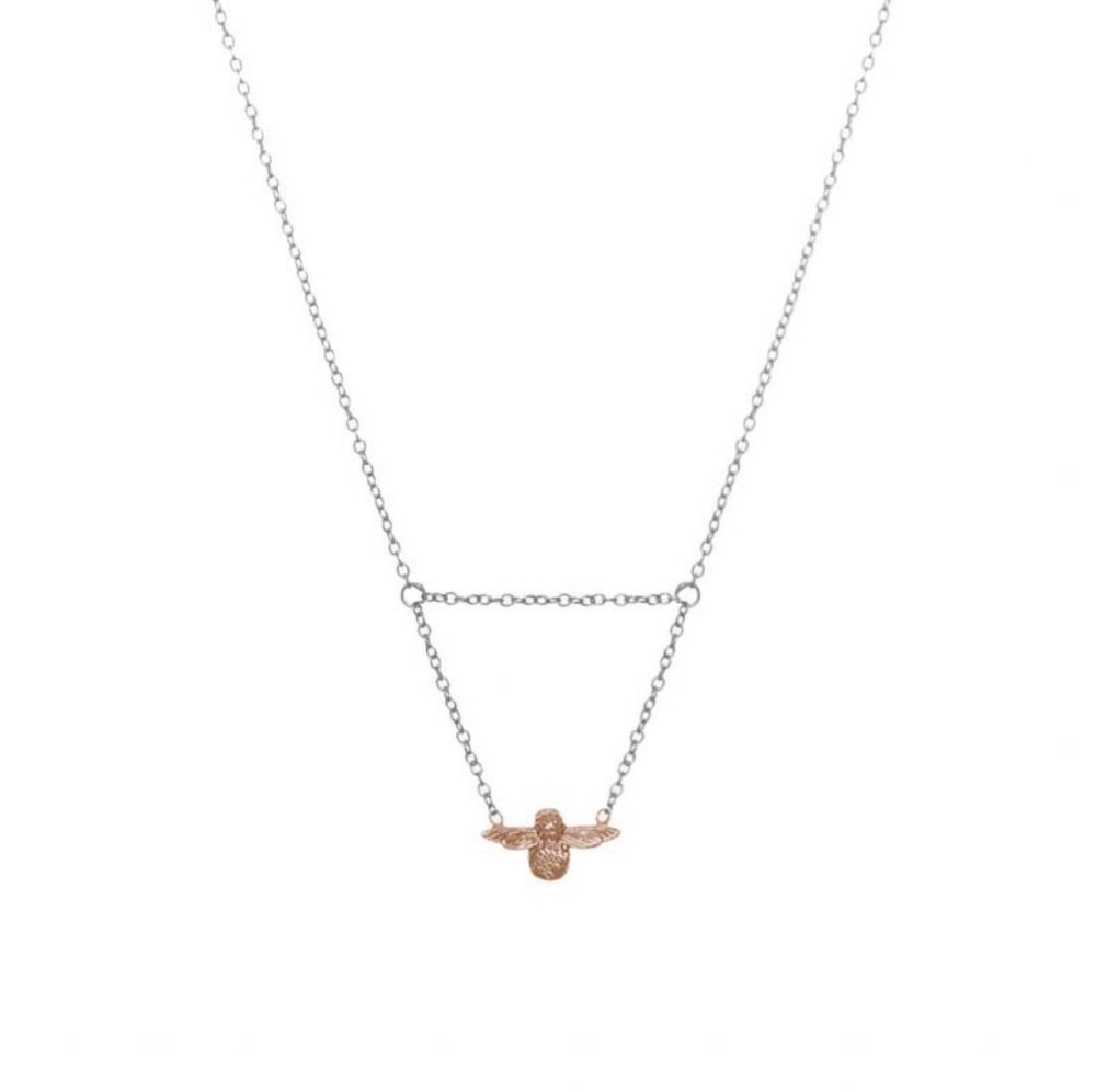 Olivia Burton 3D Queen Bee Silver Rose G Necklace - Picture 4 of 5
